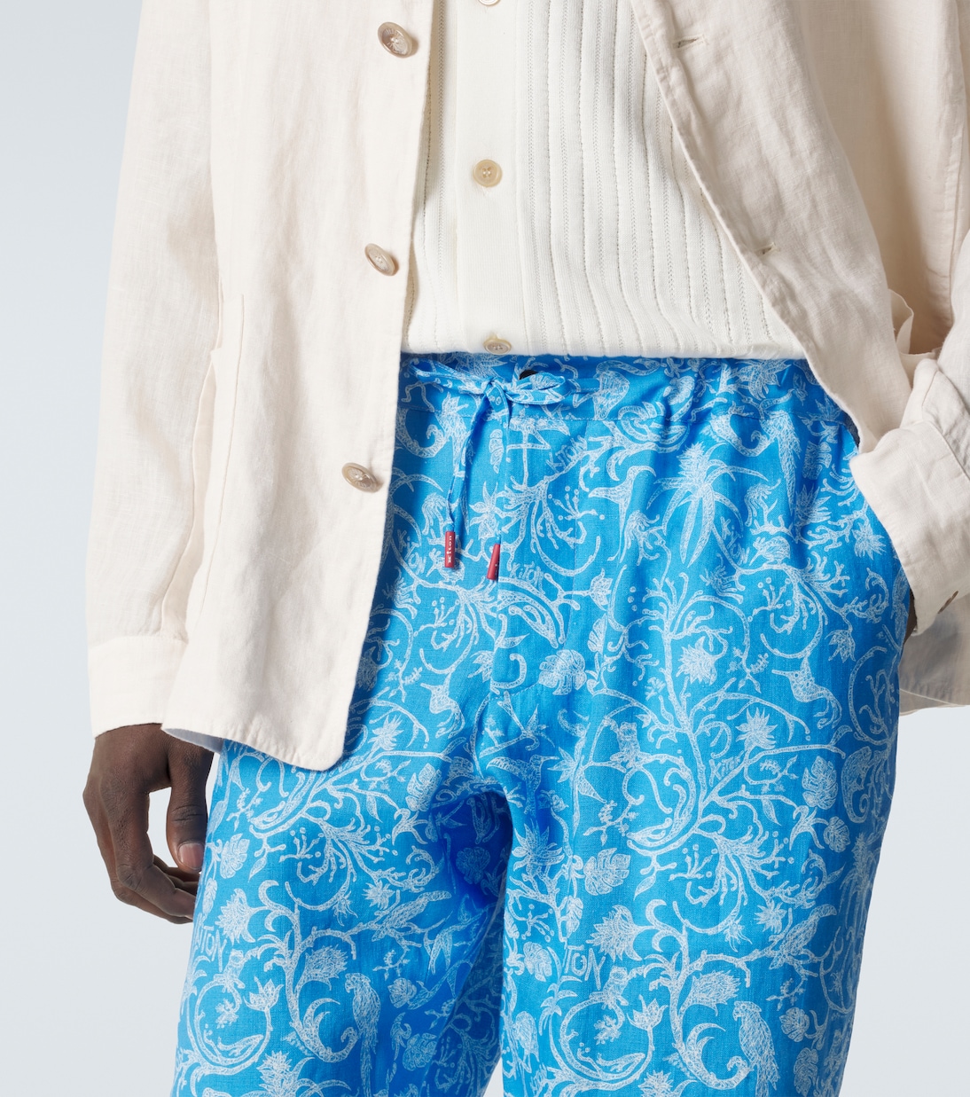 Bedruckte Hose aus Leinen | Kiton