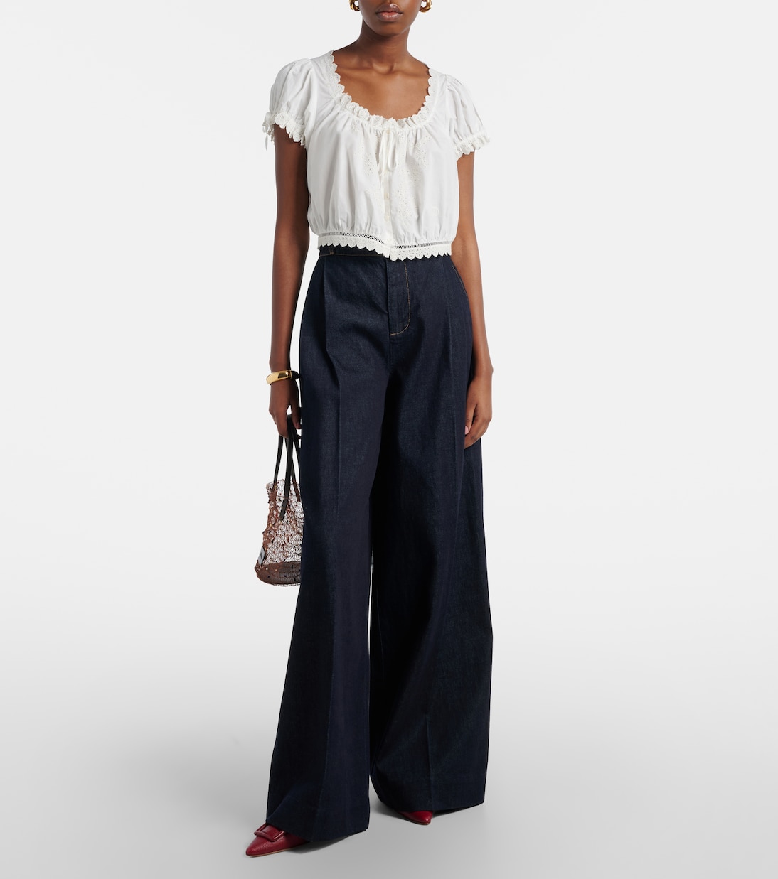 Top Nera brodé en coton | Dôen