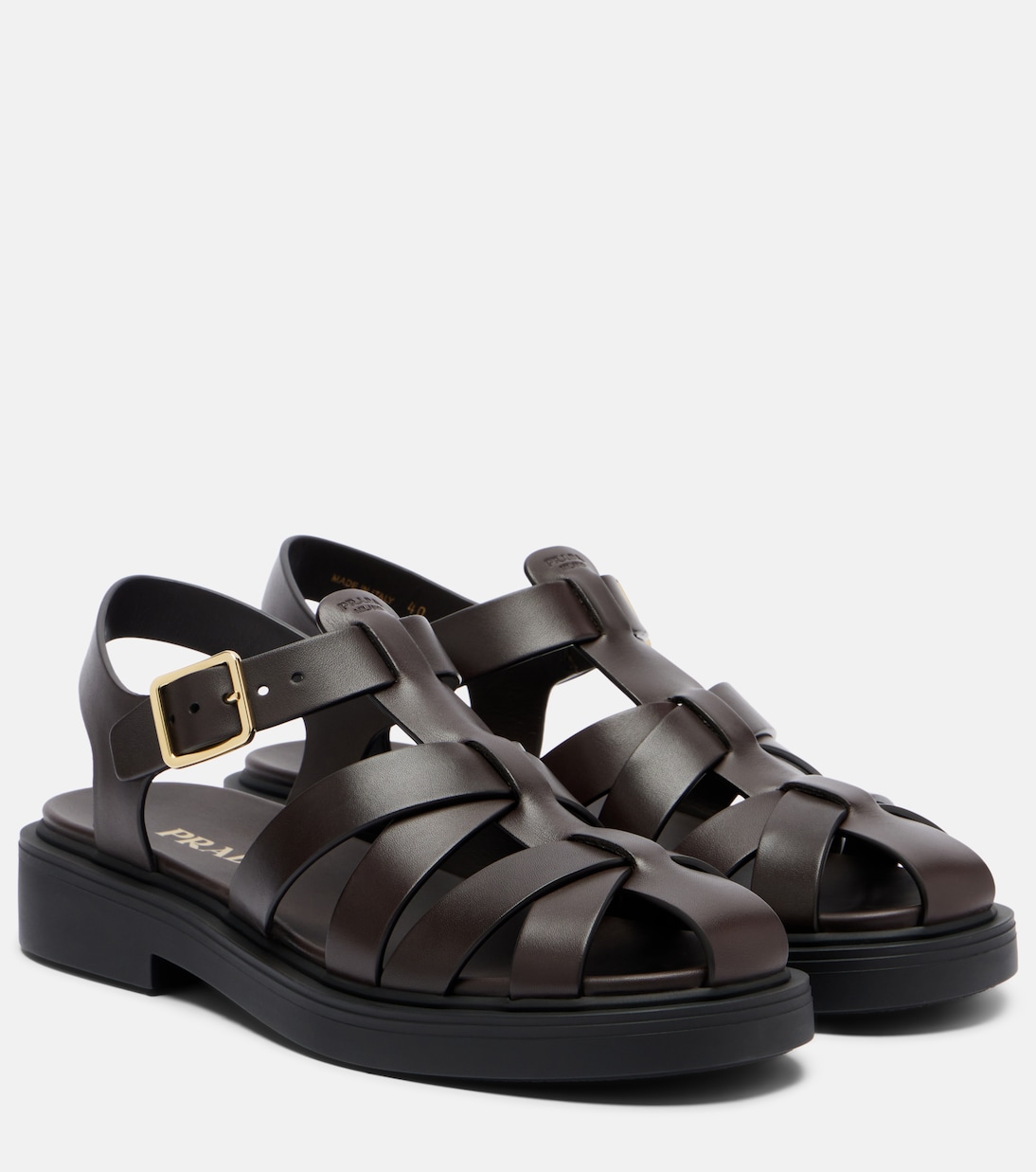 Leather fisherman sandals | Prada