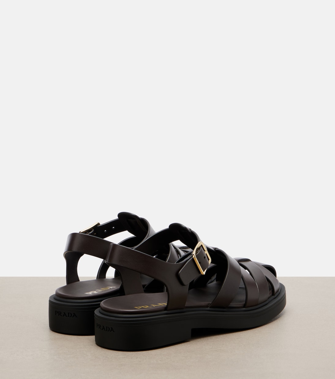 Leather fisherman sandals | Prada