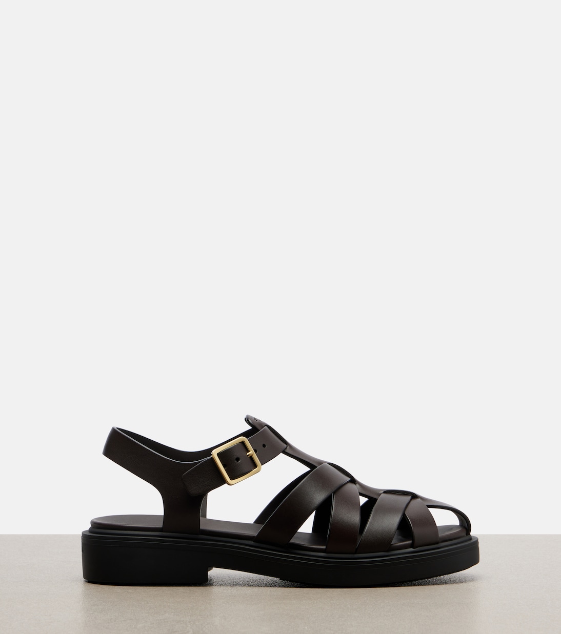 Leather fisherman sandals | Prada
