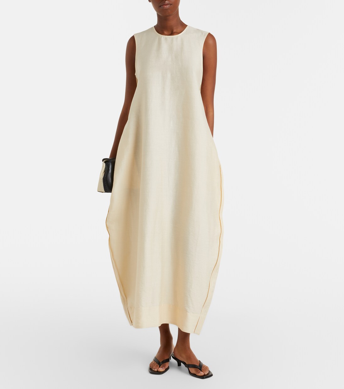 Vestido largo en mezcla de lino | Róhe