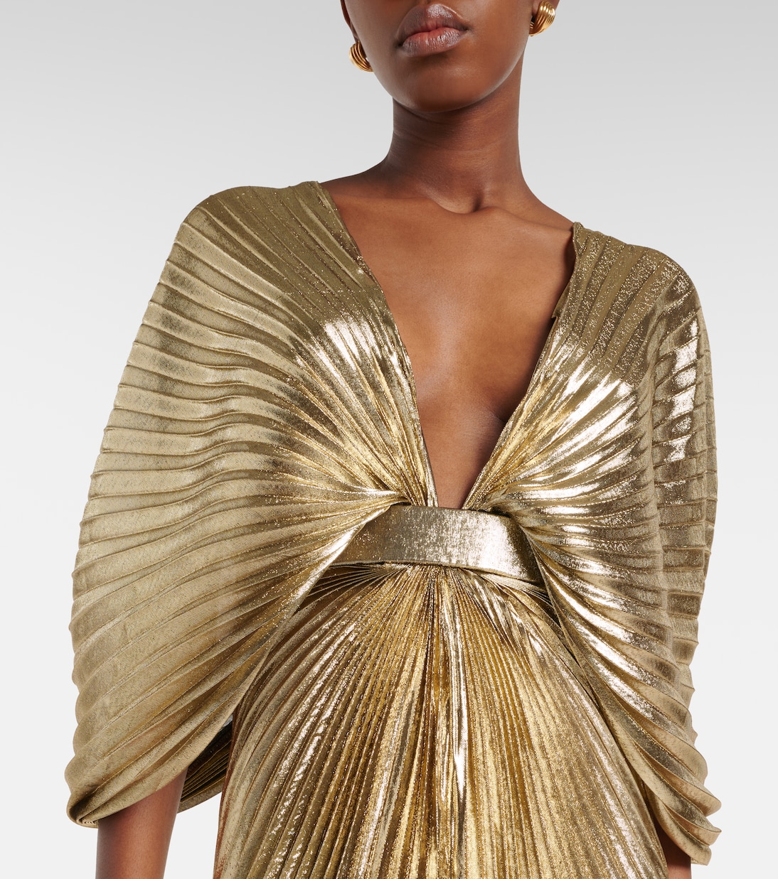 Asymmetric silk-blend lamé gown | Roberto Cavalli