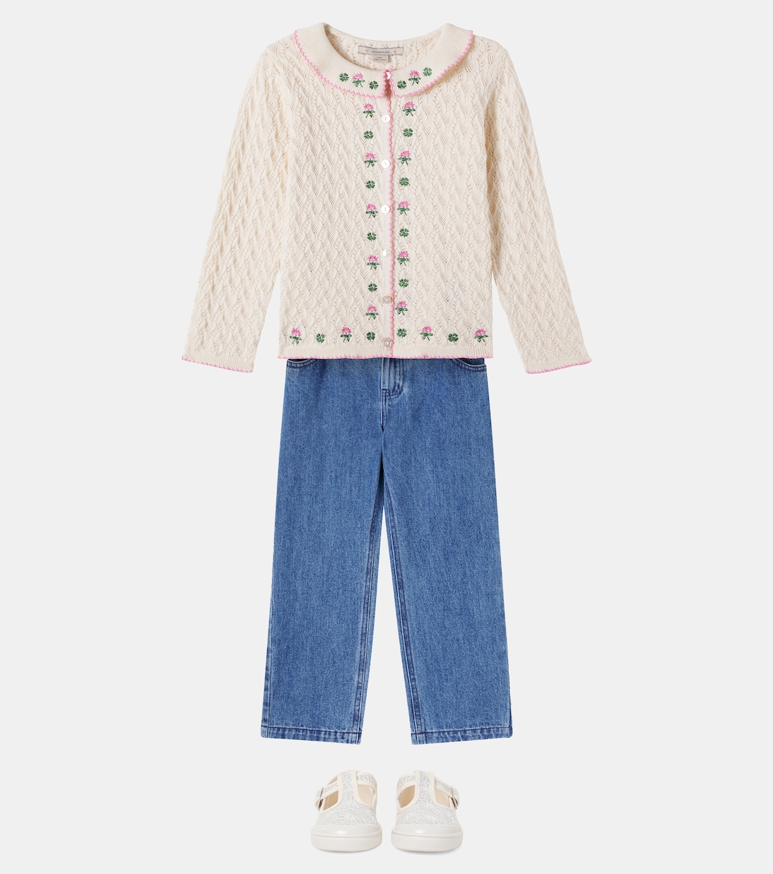 Cardigan Rosier en coton, laine et cachemire | Konges Sløjd