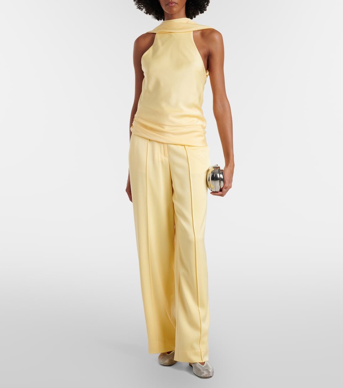 Kyra satin wide-leg pants | Simkhai