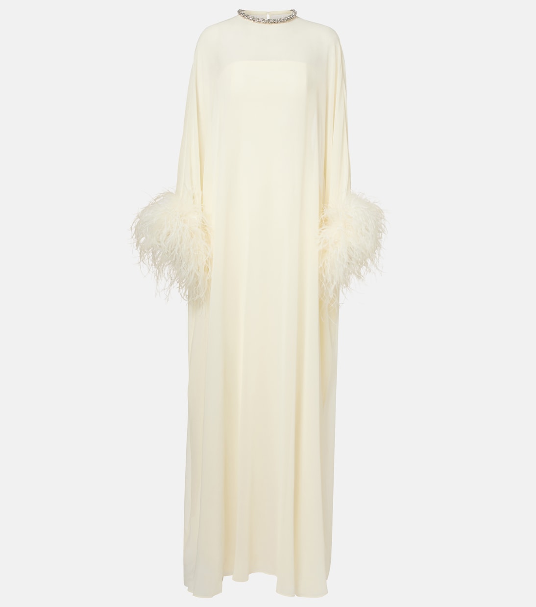 Robe aus Seidenchiffon mit Federn | Roland Mouret