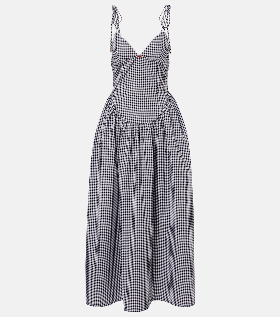 Paloma gingham cotton poplin maxi dress | Bananhot