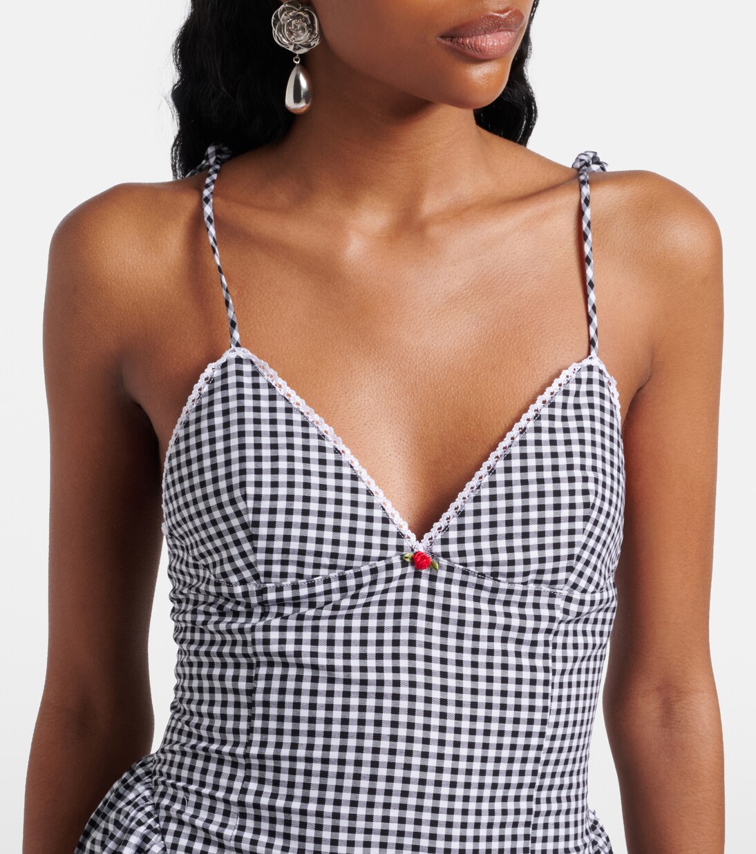 Paloma gingham cotton poplin maxi dress | Bananhot