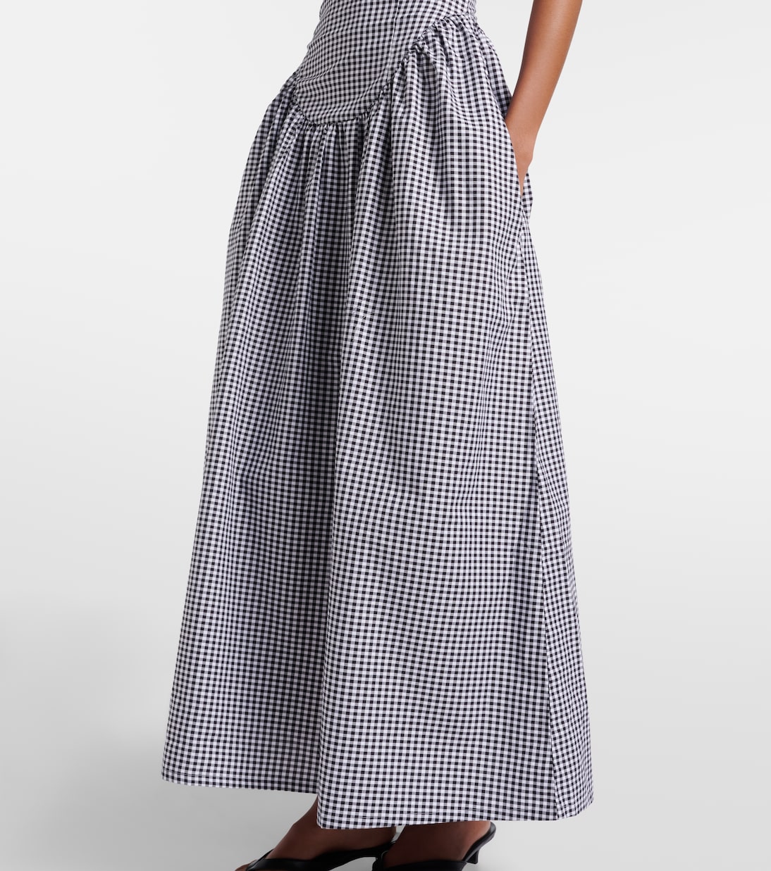 Paloma gingham cotton poplin maxi dress | Bananhot
