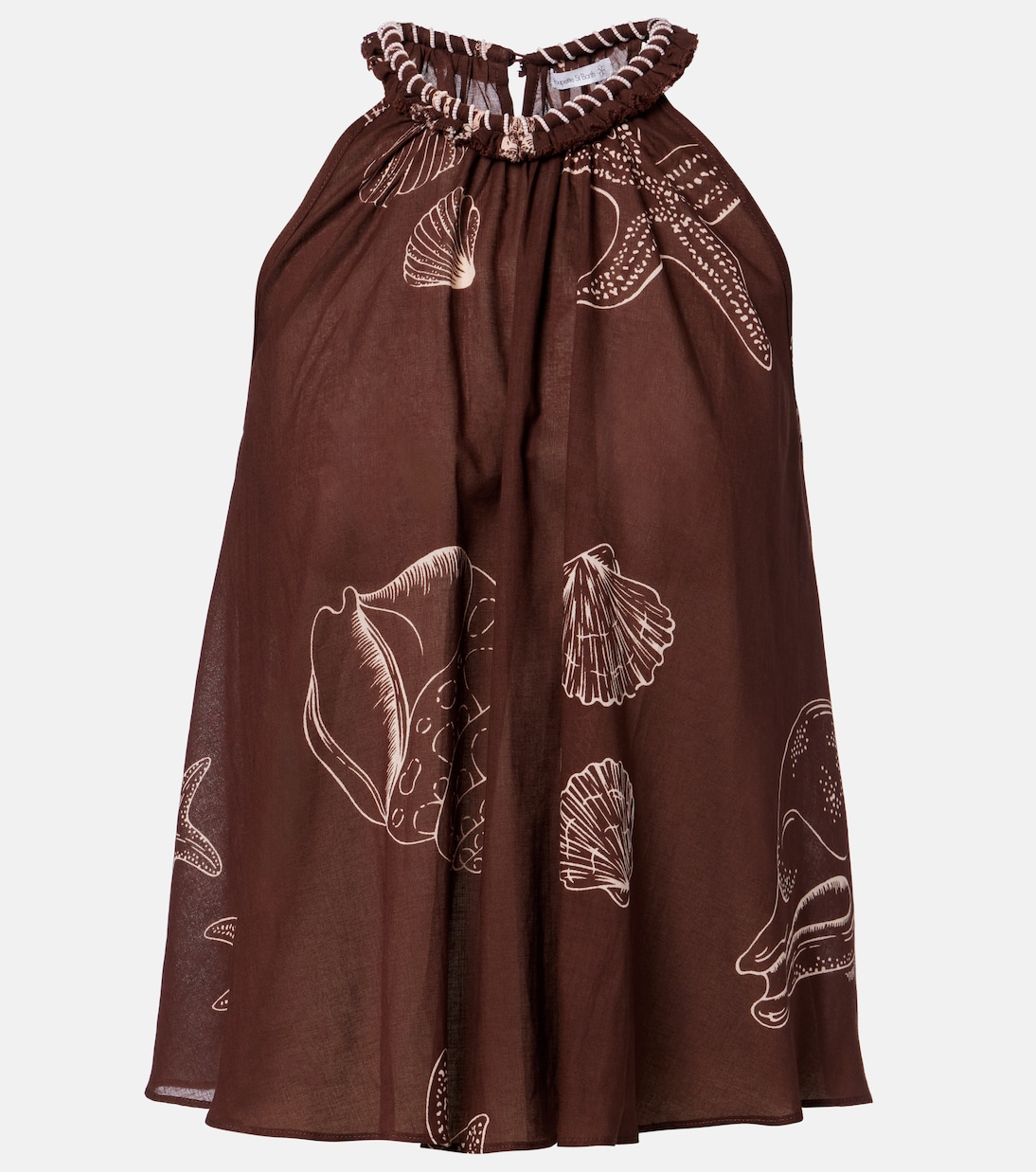 Cleo printed halterneck cotton top | Poupette St Barth