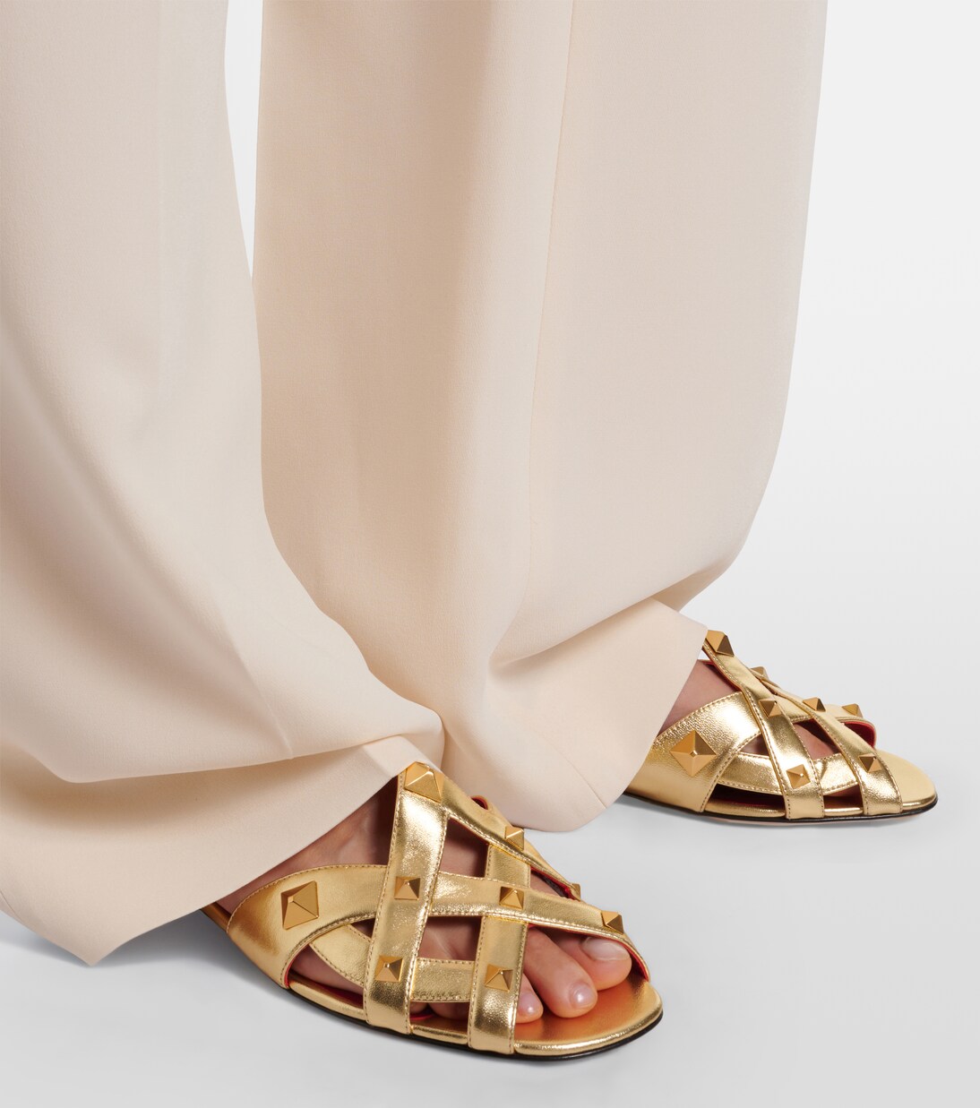 Studdy metallic leather sandals | Valentino Garavani