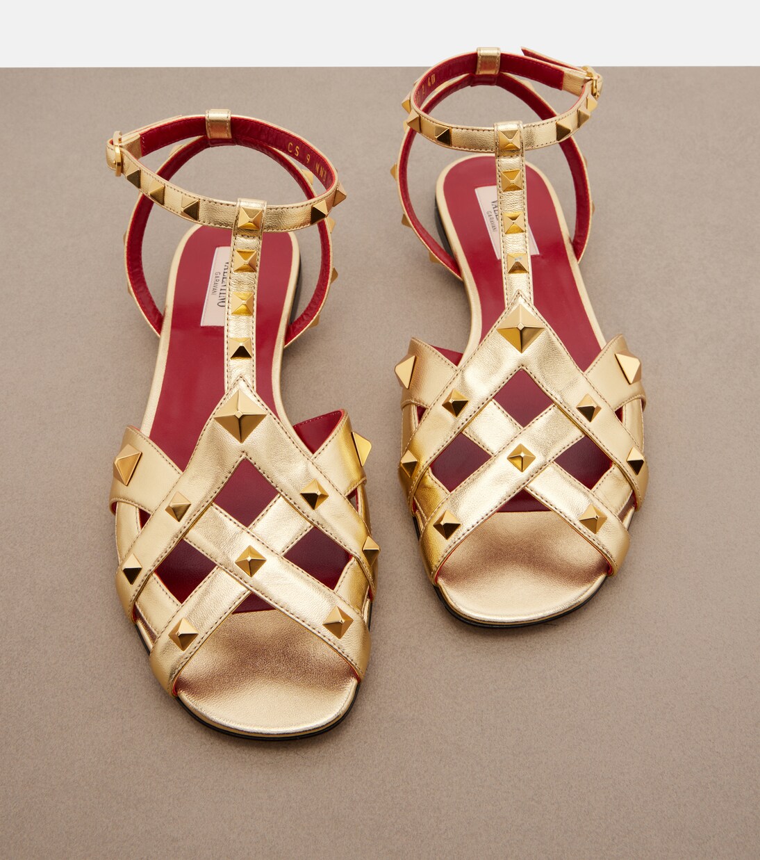 Studdy metallic leather sandals | Valentino Garavani