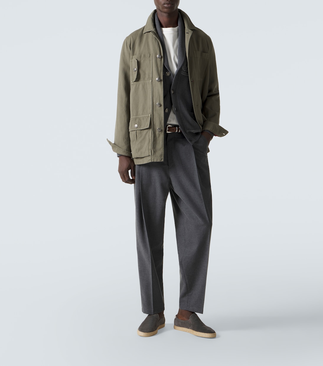 Wool, cotton and silk tapered pants | Brunello Cucinelli