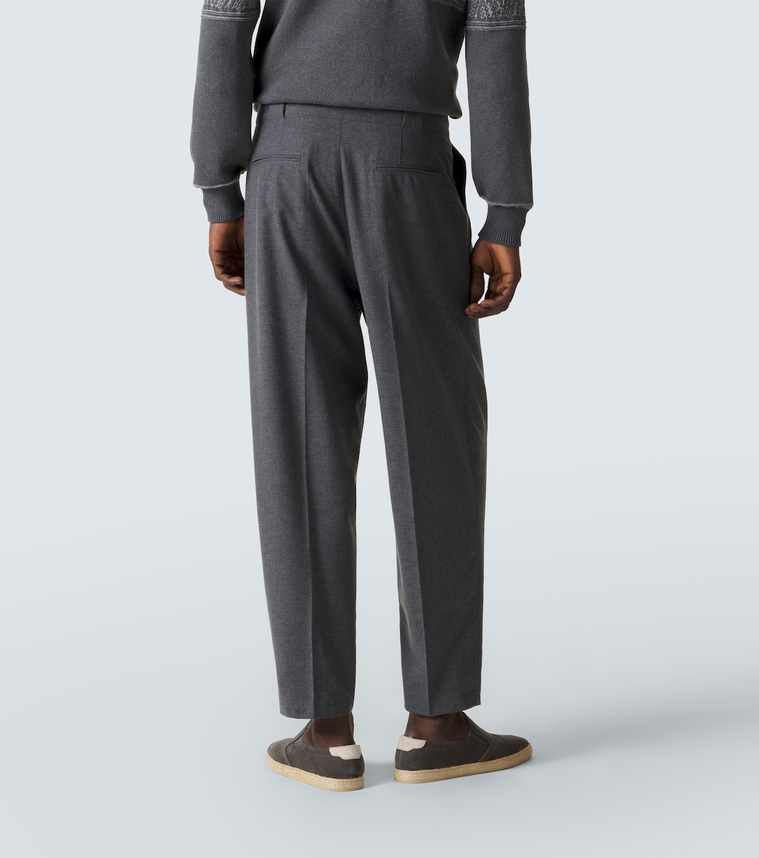 Wool, cotton and silk tapered pants | Brunello Cucinelli