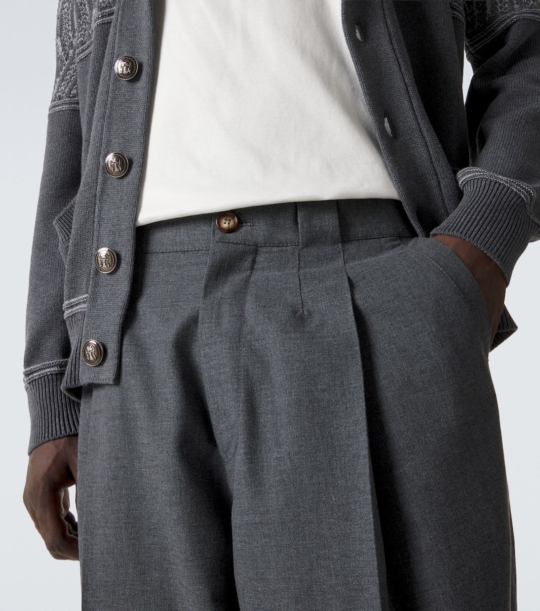 Wool, cotton and silk tapered pants | Brunello Cucinelli