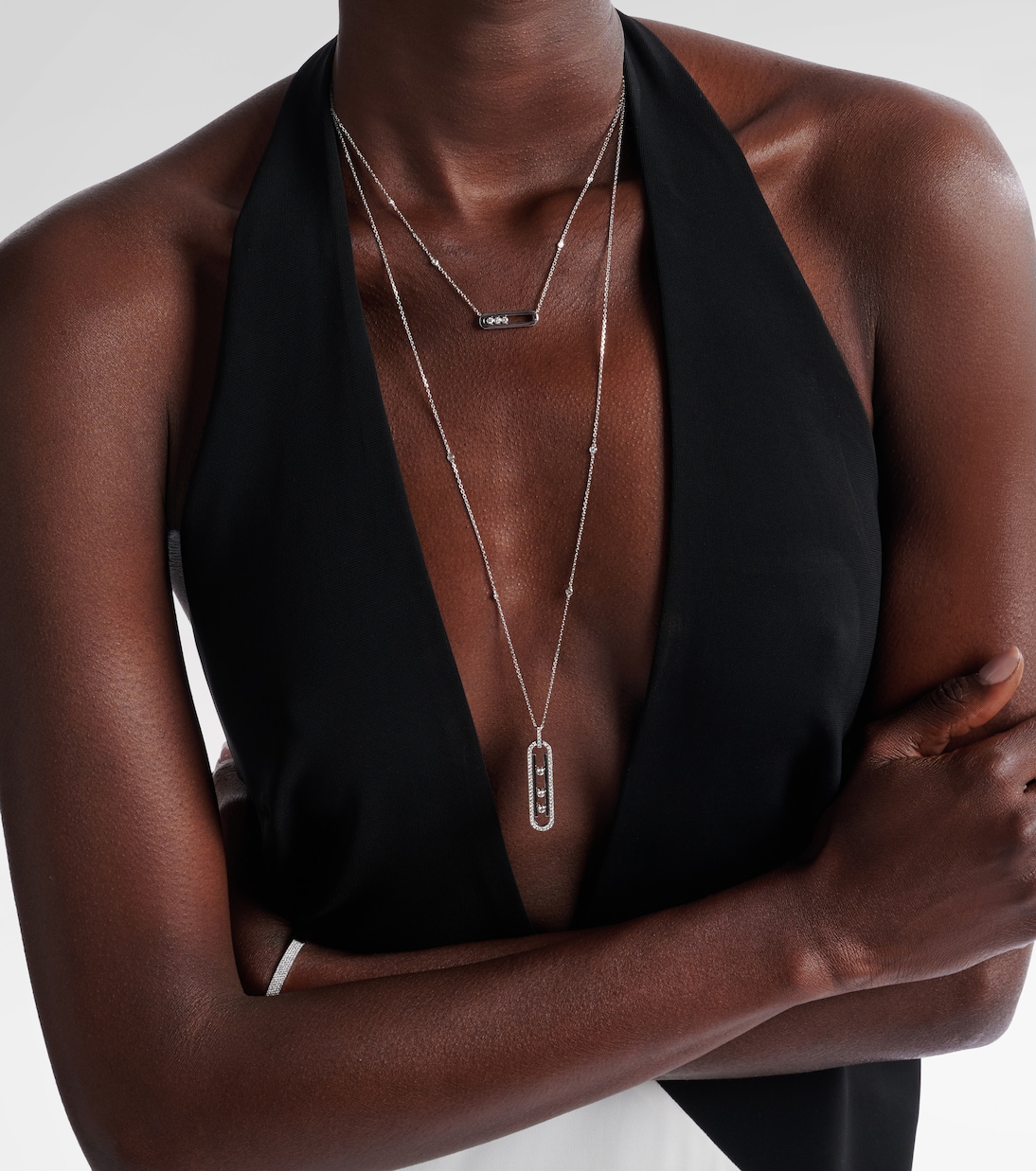 Move 10th 18kt white gold pendant necklace with diamonds | Messika