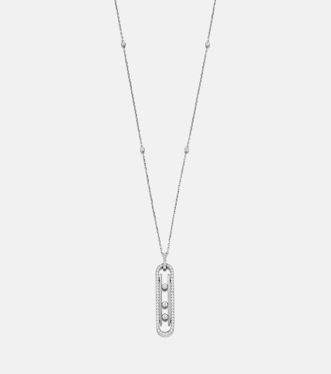 Move 10th 18kt white gold pendant necklace with diamonds | Messika