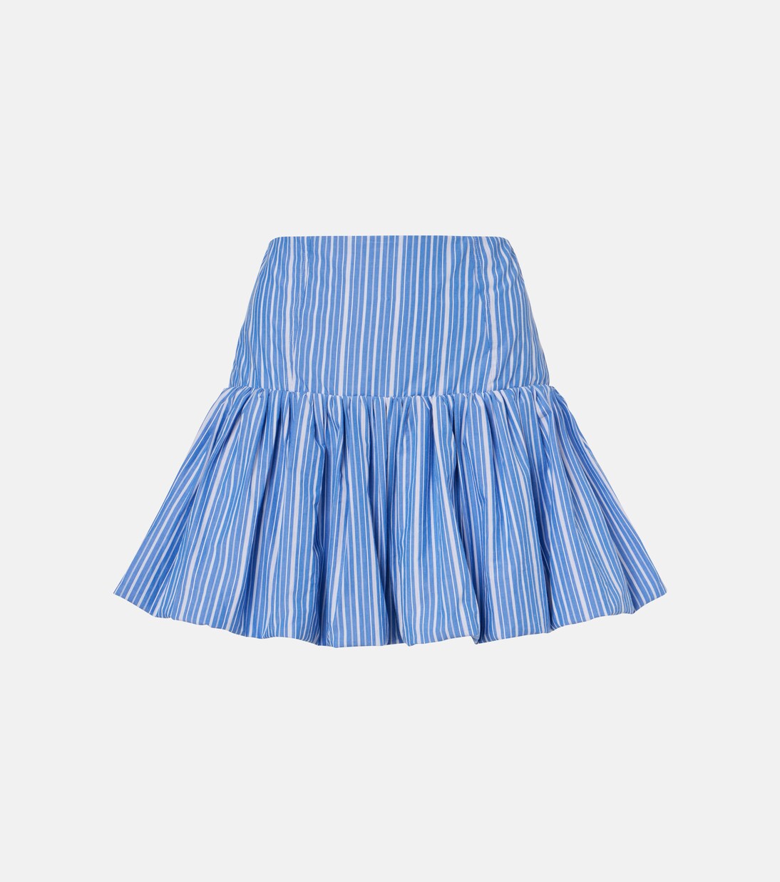 Striped cotton poplin miniskirt | Ganni