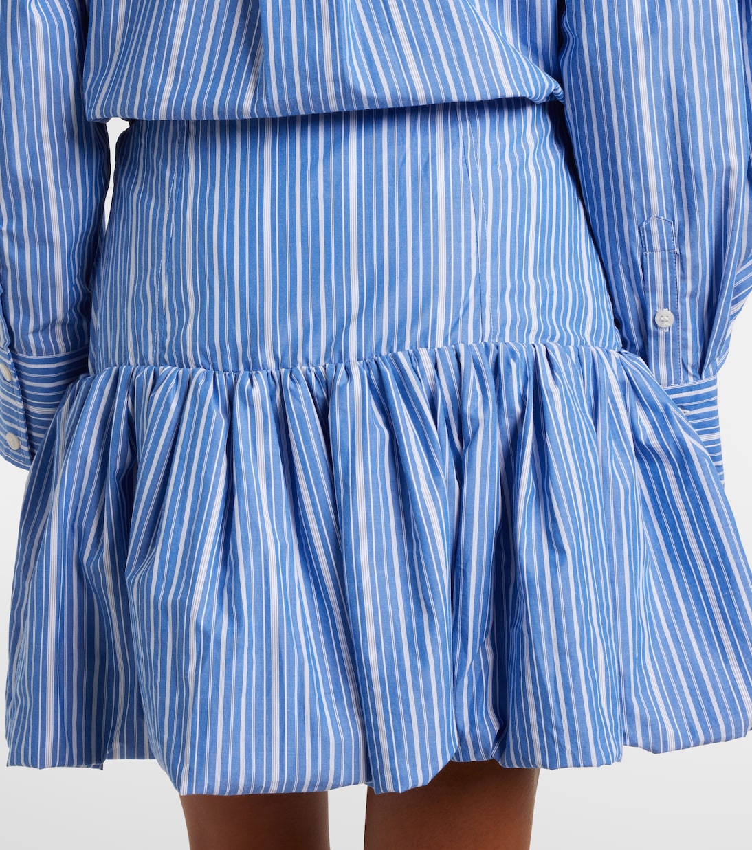 Striped cotton poplin miniskirt | Ganni
