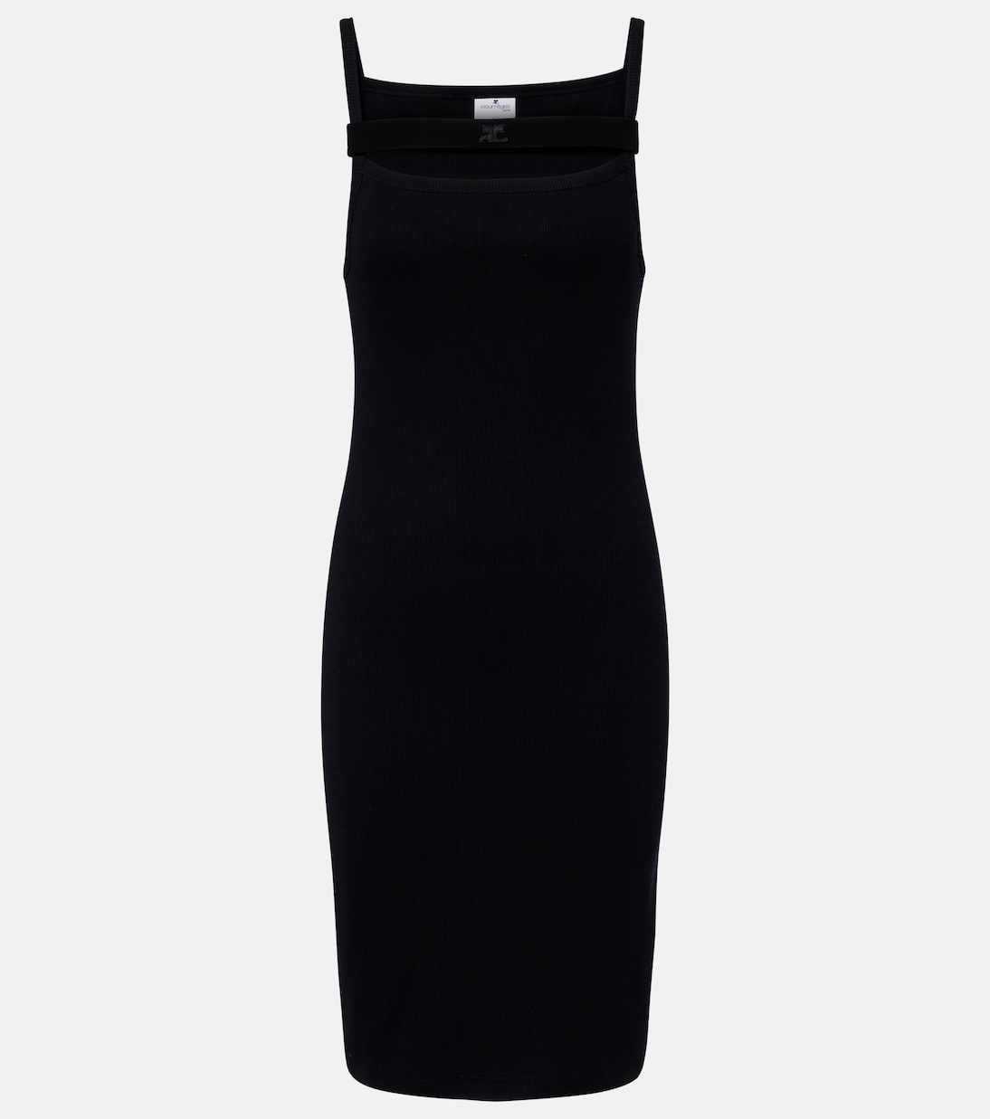 Ribbed-knit cotton jersey midi dress | Courrèges