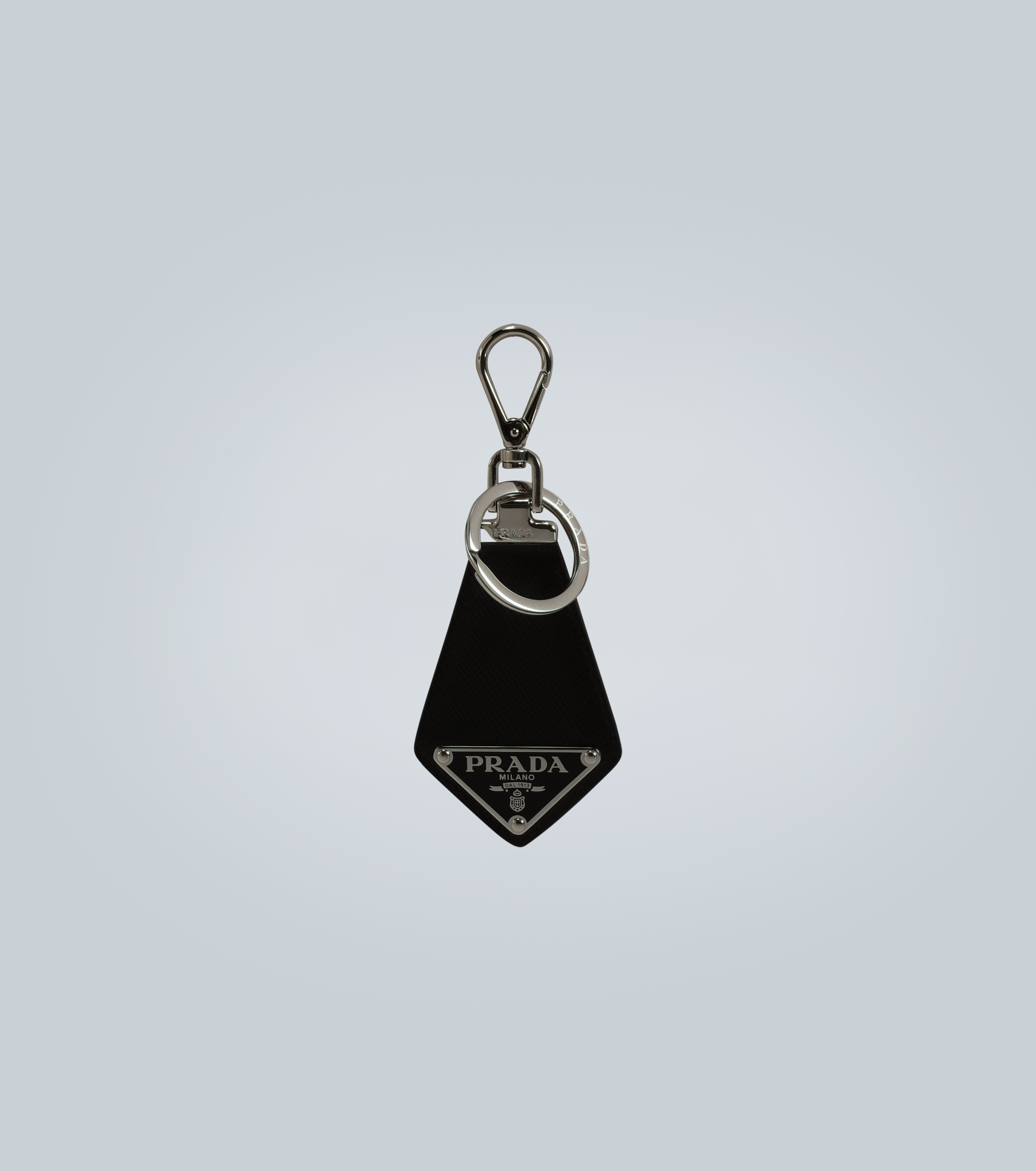 Leather key ring with logo | Prada