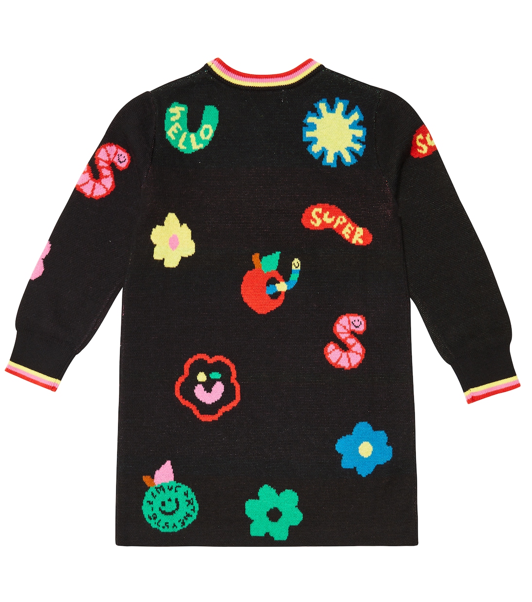 Intarsia cotton and wool dress | Stella McCartney Kids