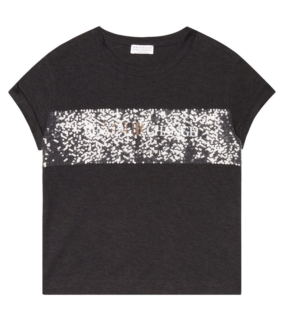 Embellished cotton jersey T-shirt | Brunello Cucinelli Kids