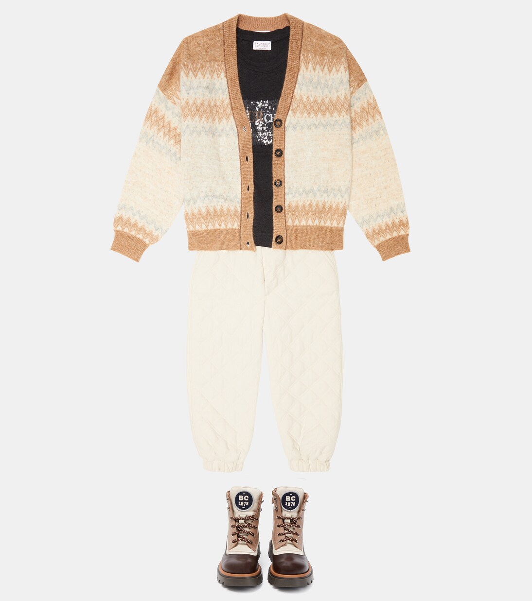 Embellished cotton jersey T-shirt | Brunello Cucinelli Kids