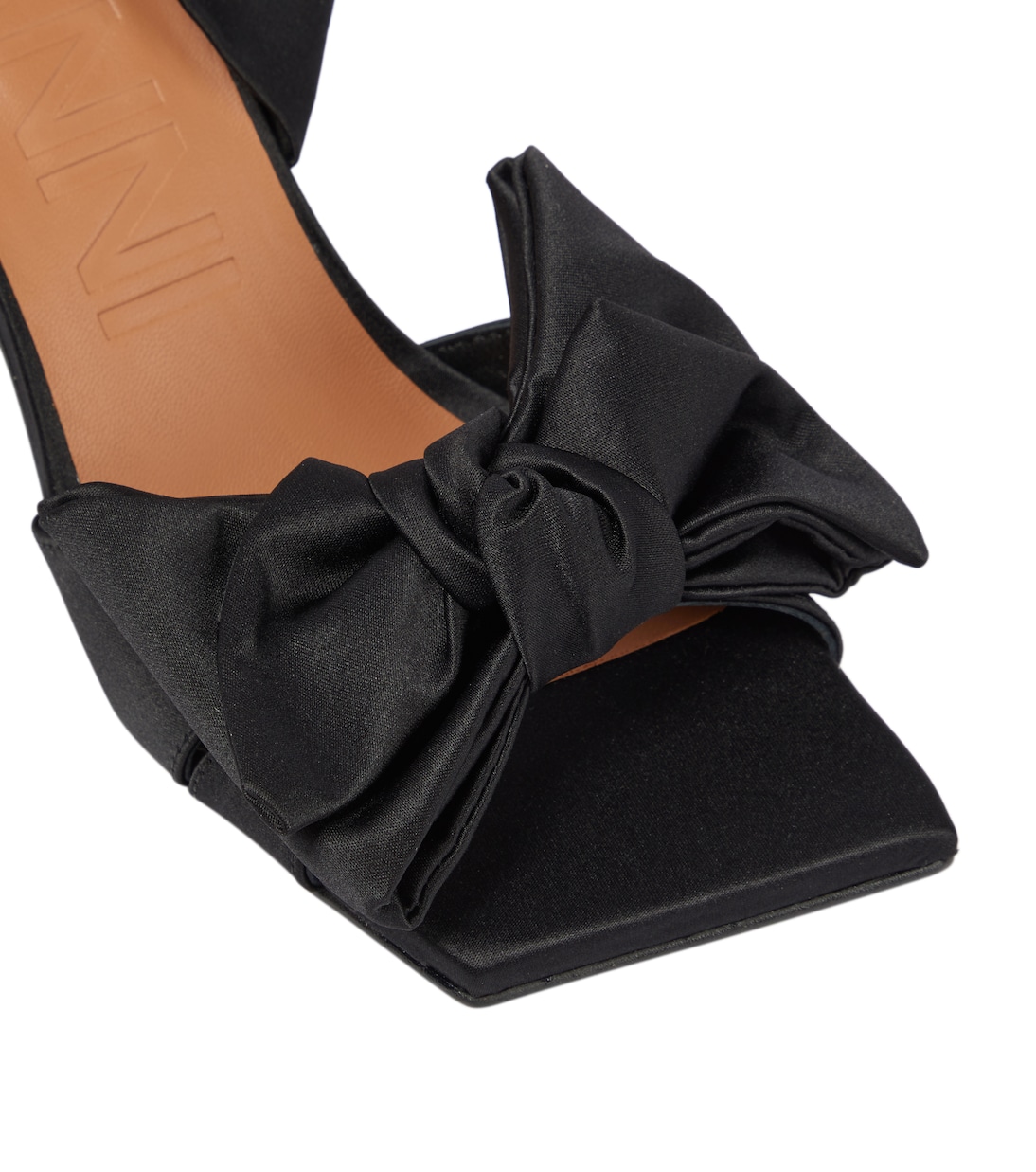 Bow-trimmed lace-up sandals | Ganni