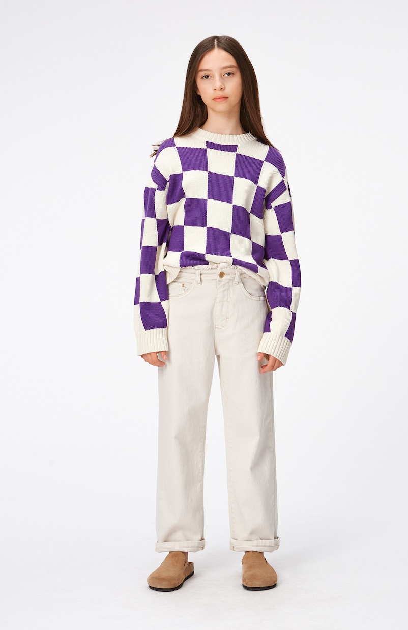 Gertina checked cotton sweater | Molo
