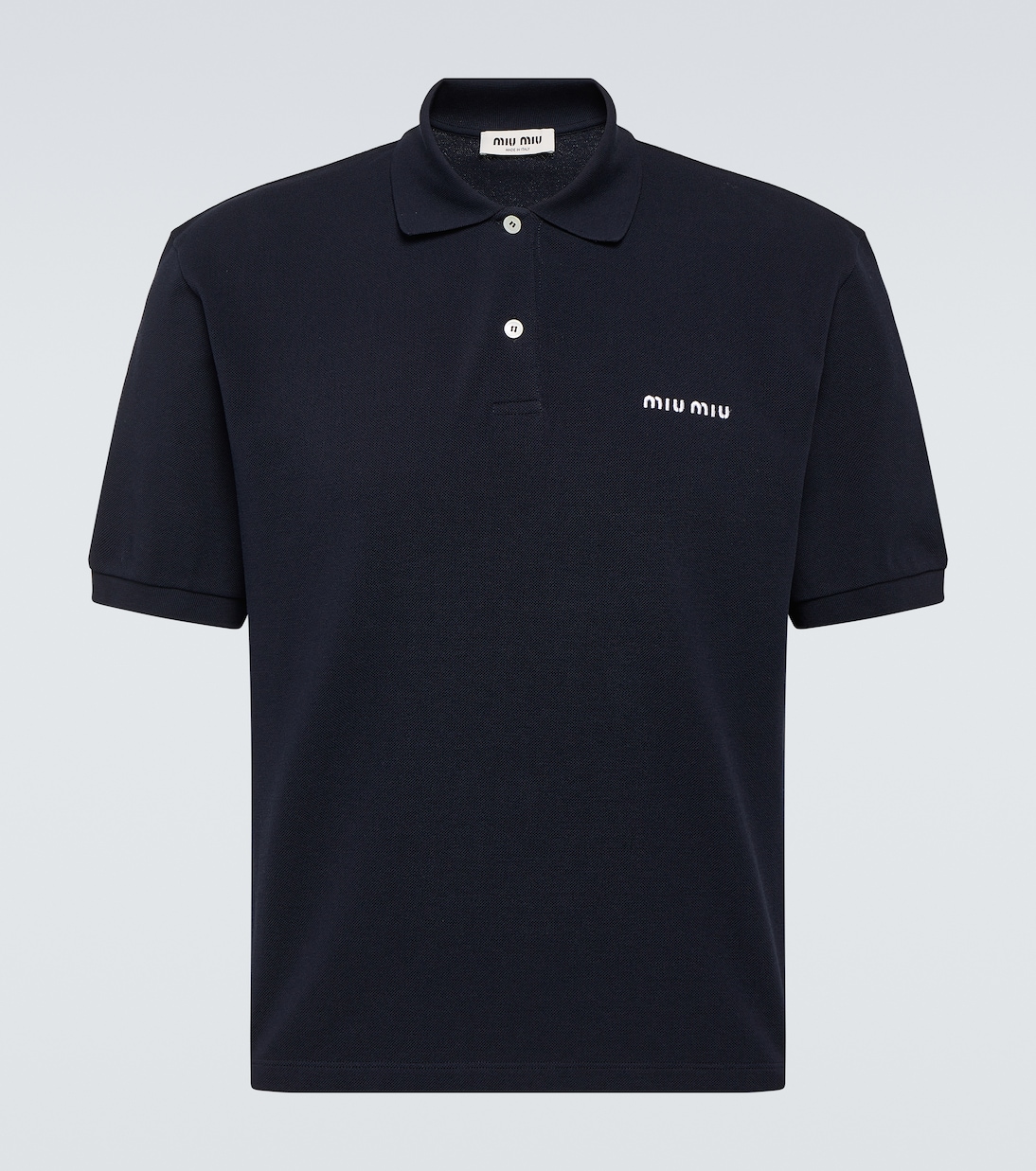 Logo cotton piqué polo shirt | Miu Miu