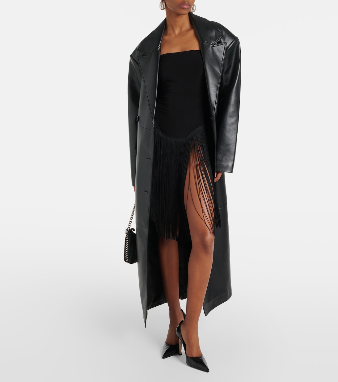 18" Fringe Bishop strapless minidress | Norma Kamali