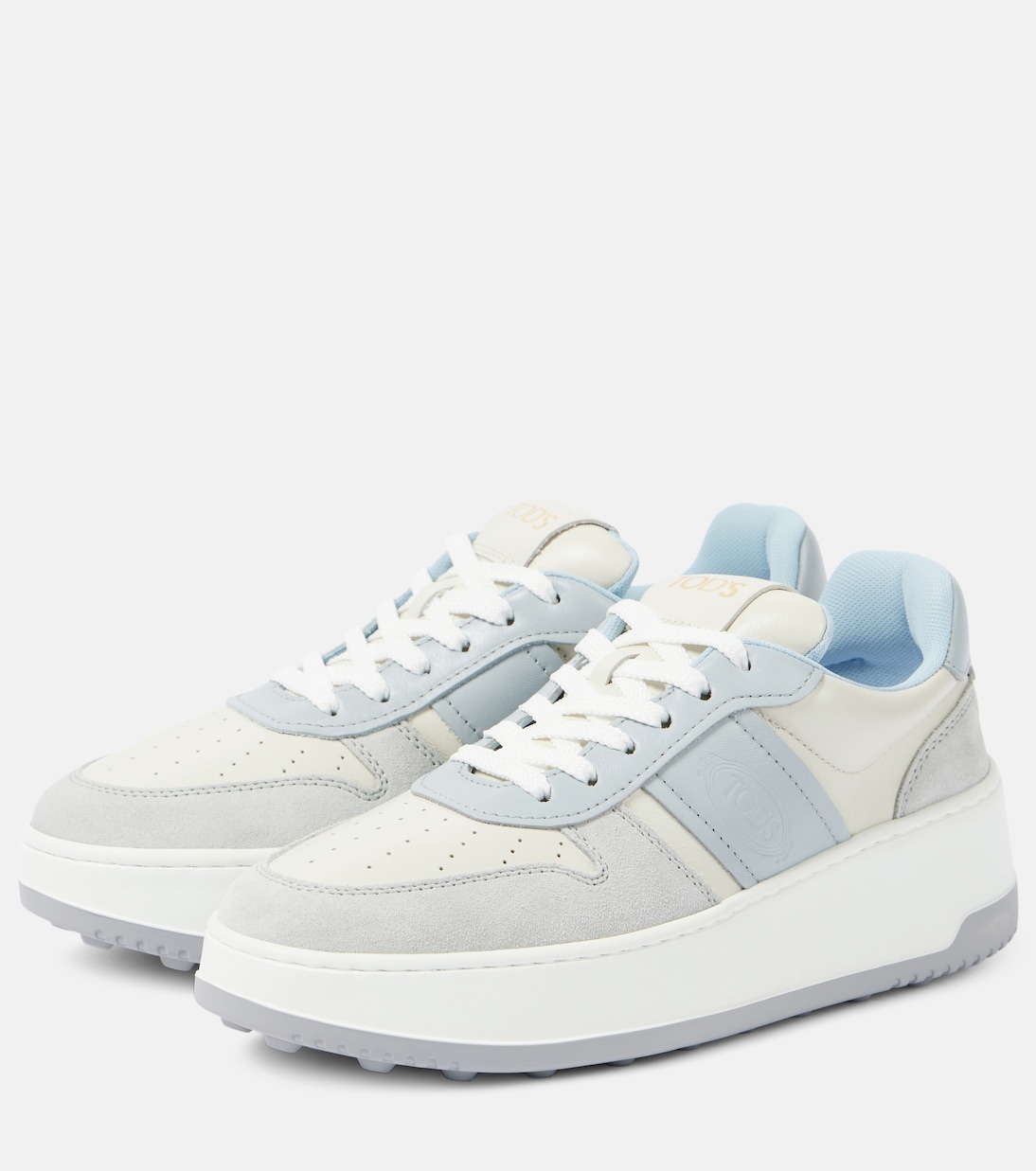 Plateau-Sneakers aus Leder und Veloursleder | Tod's