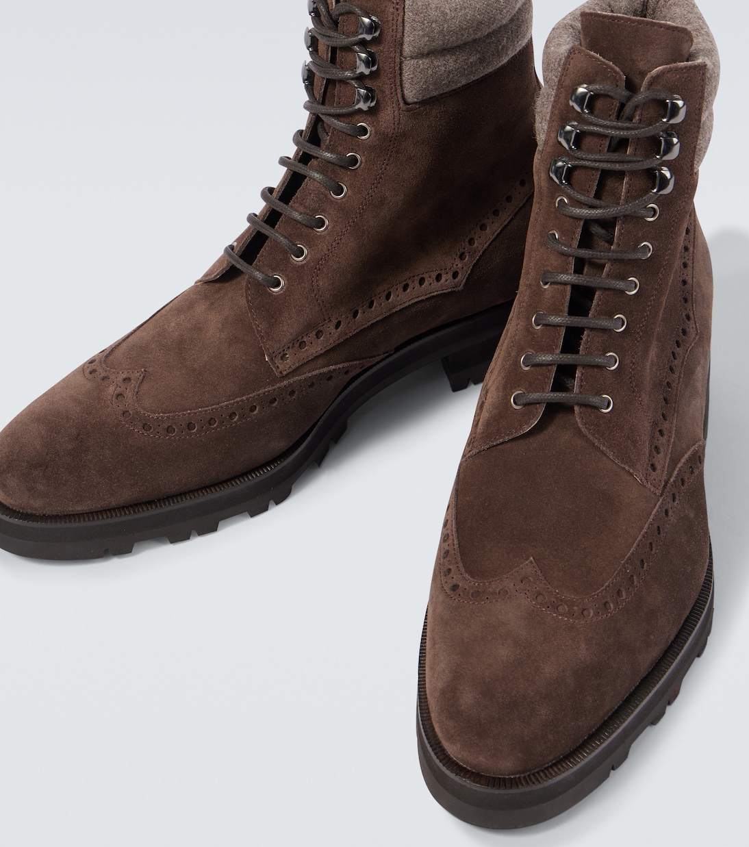 Sapele suede lace-up boots | Manolo Blahnik