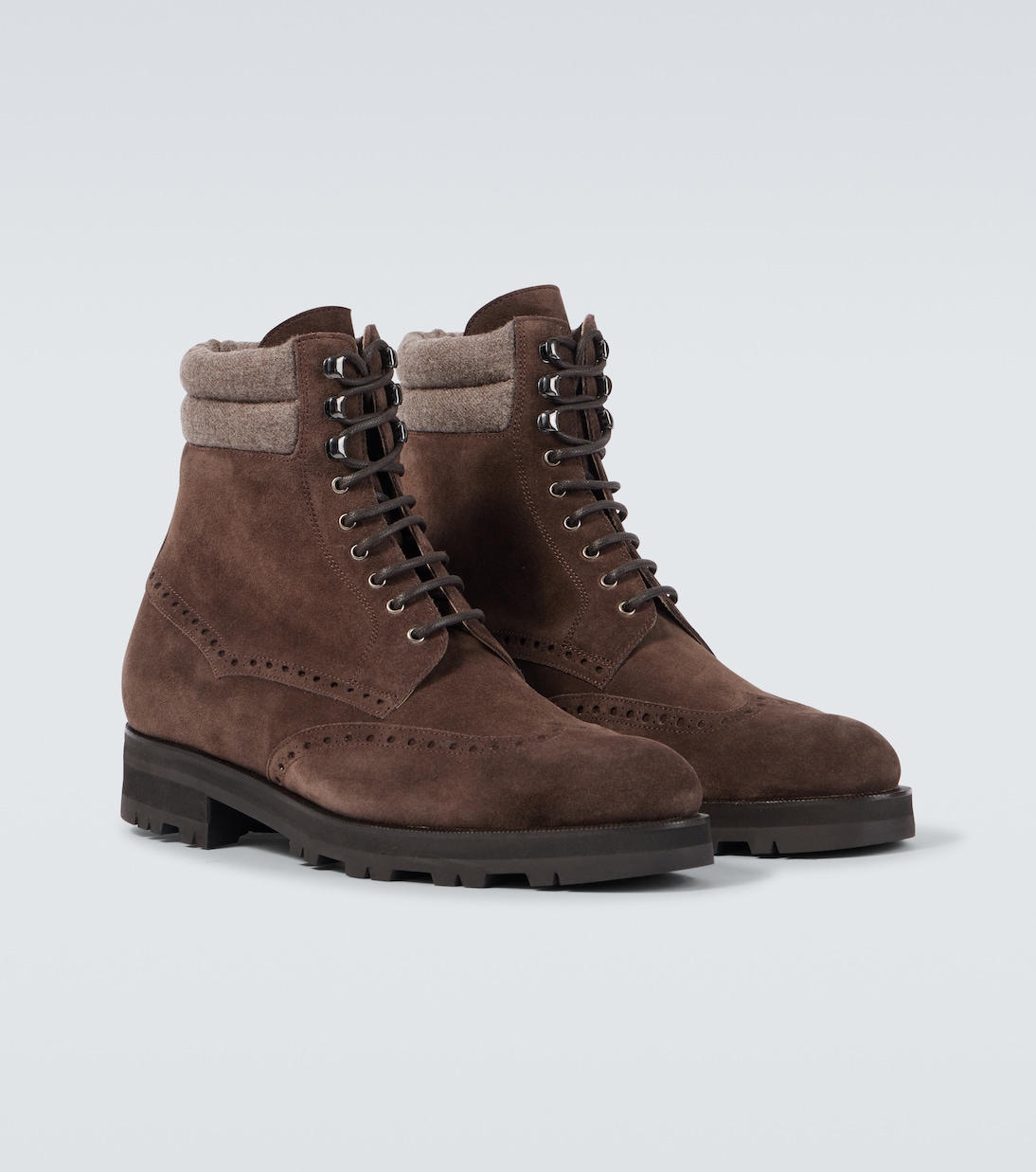 Sapele suede lace-up boots | Manolo Blahnik