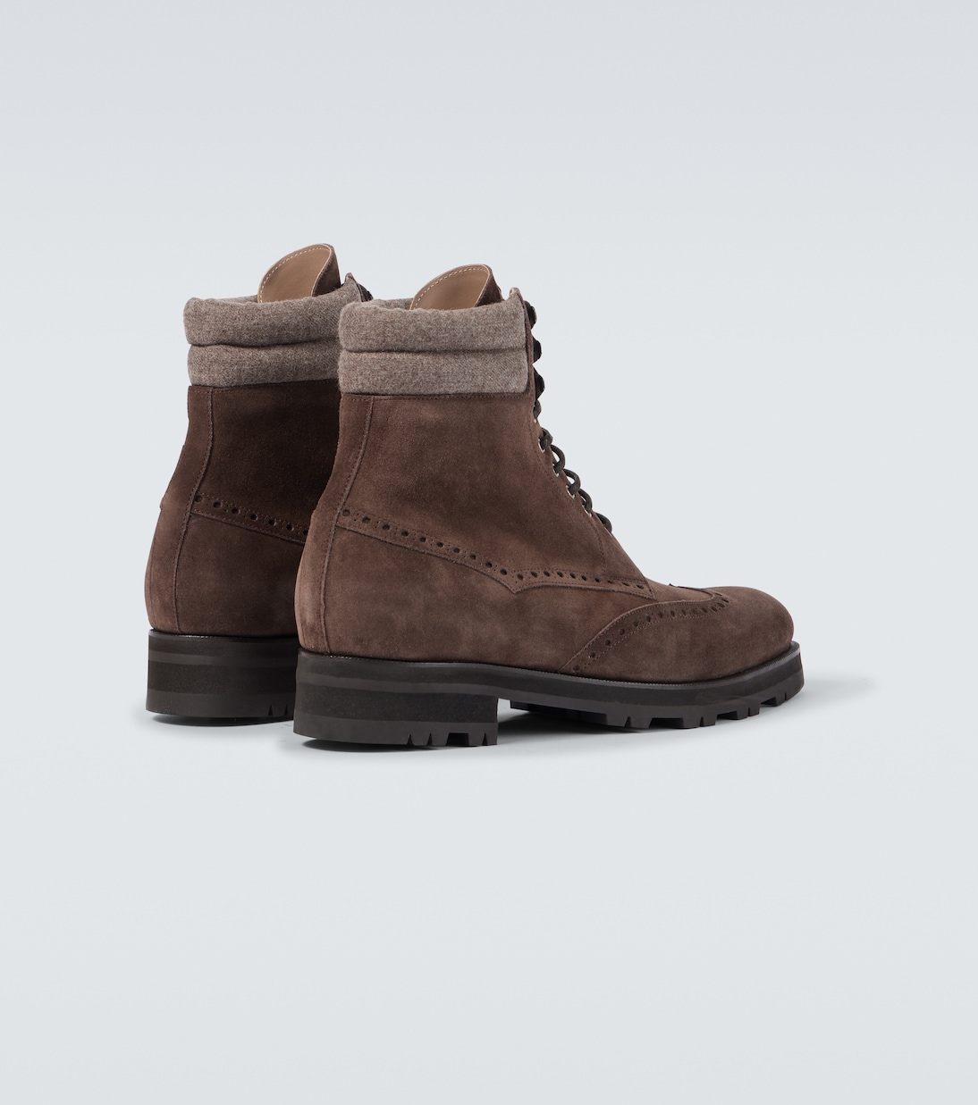 Sapele suede lace-up boots | Manolo Blahnik