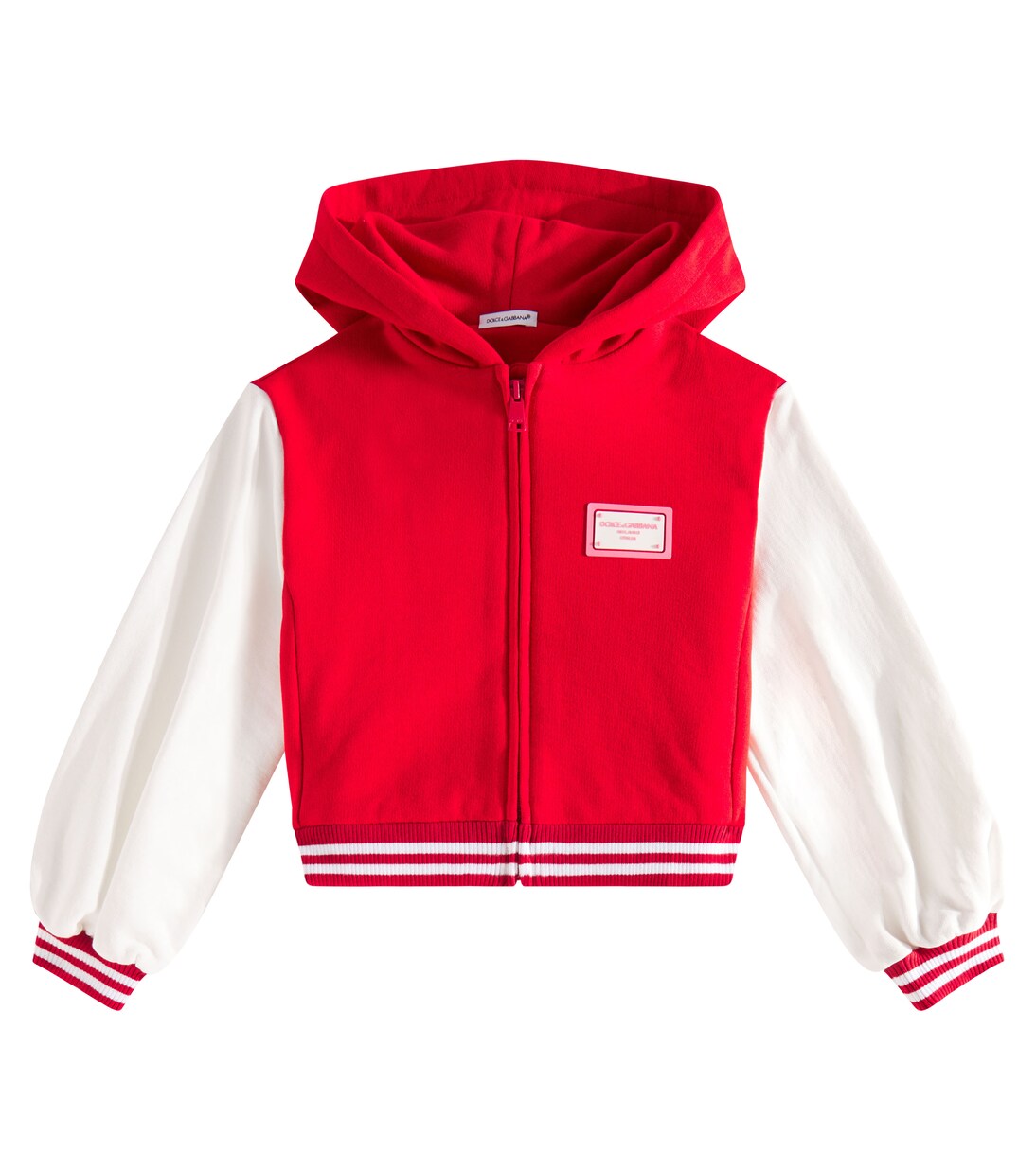 Embroidered cotton jersey hoodie | Dolce&Gabbana Kids