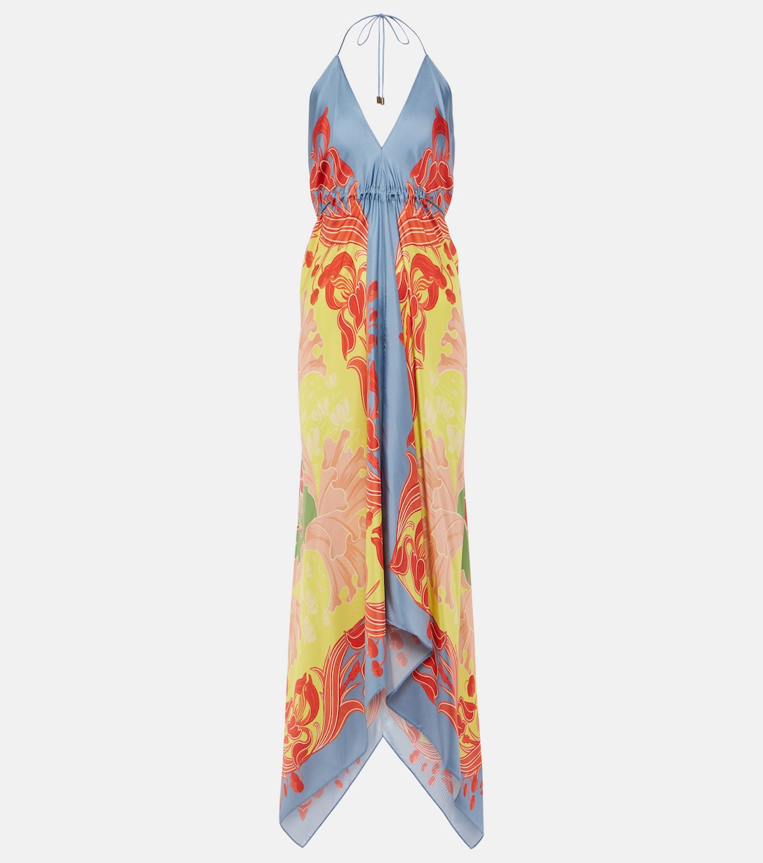 Printed halterneck silk beach dress | Etro