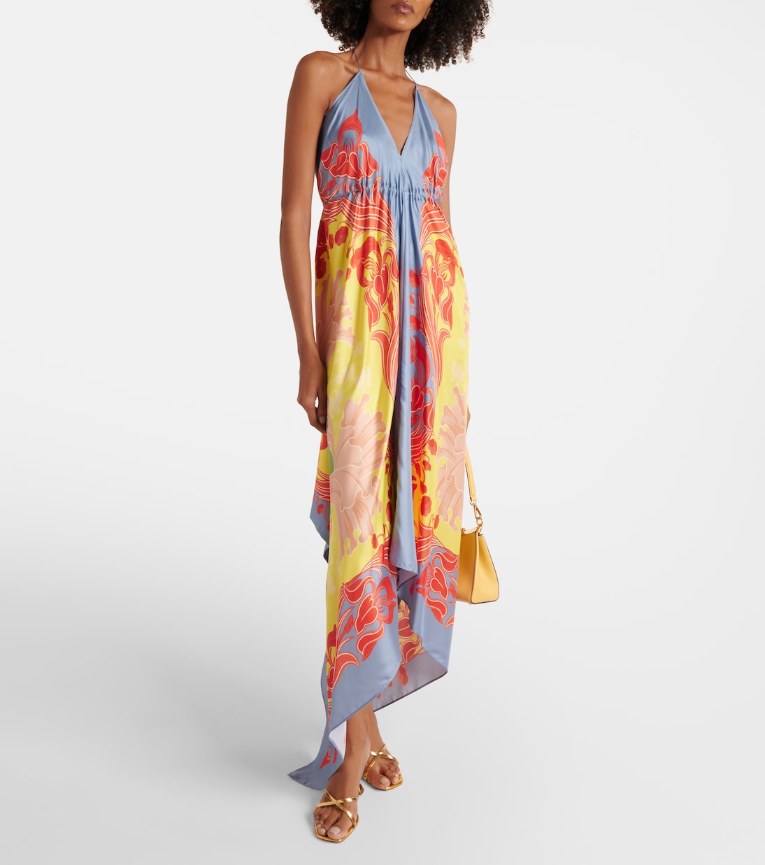 Printed halterneck silk beach dress | Etro