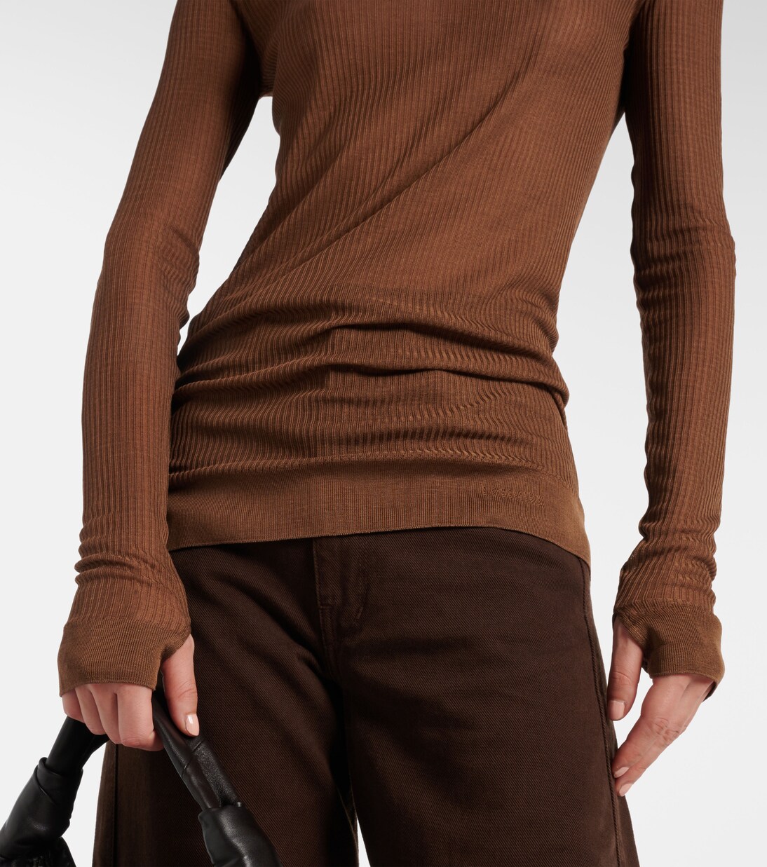 Ribbed-knit turtleneck top | Lemaire