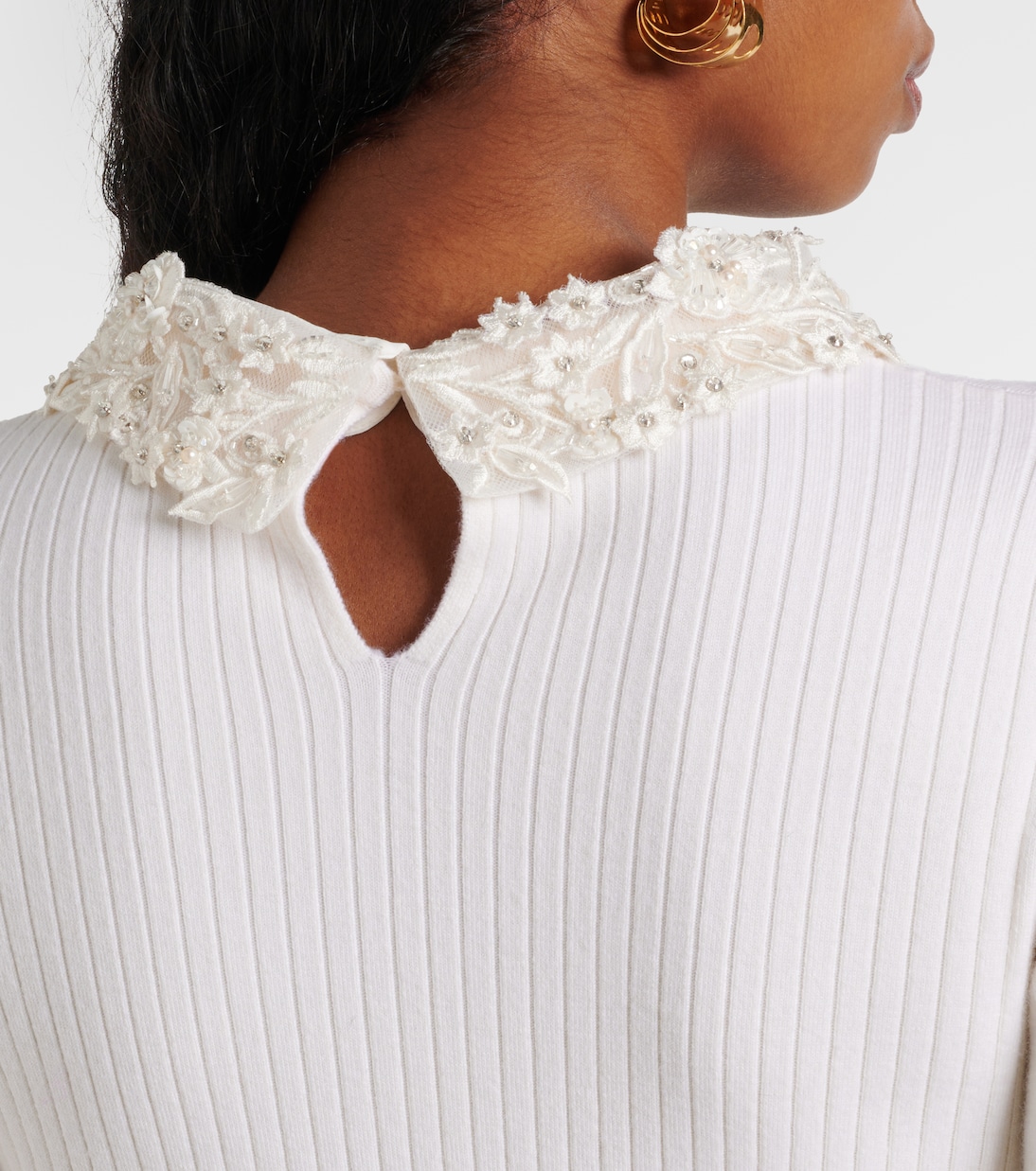 Verziertes Top aus Rippstrick | Carolina Herrera