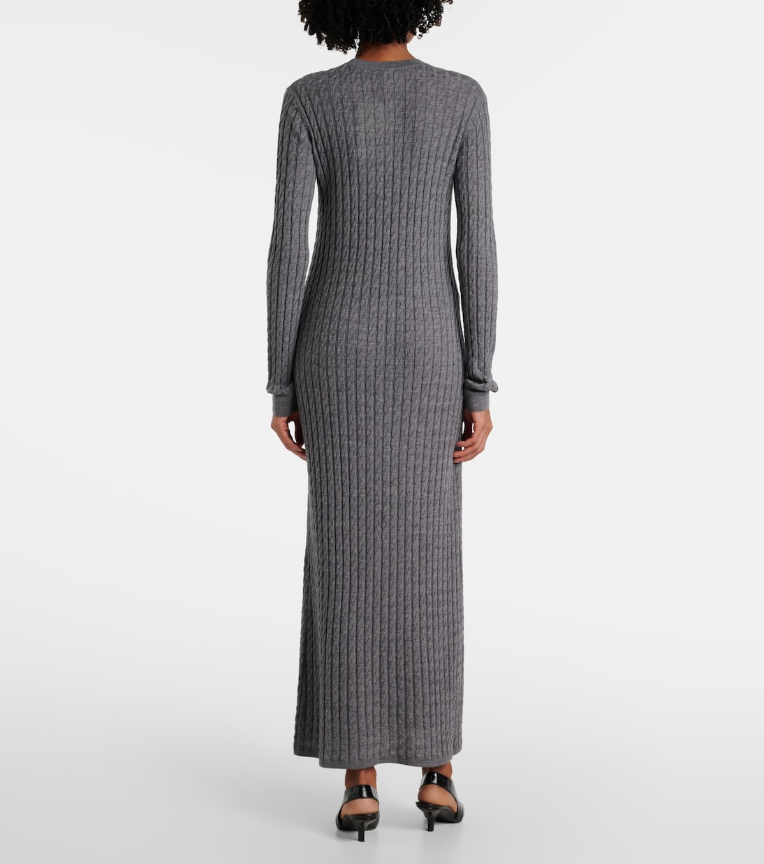 Abito lungo in maglia di lana a trecce | Toteme
