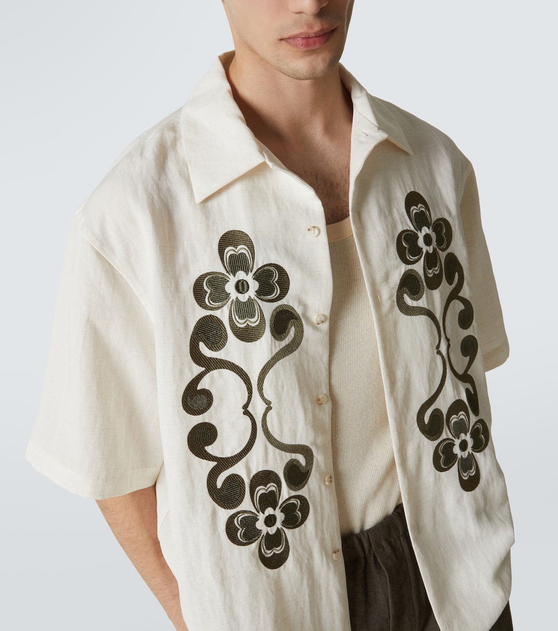 Camicia bowling Reflection con ricamo | Commas