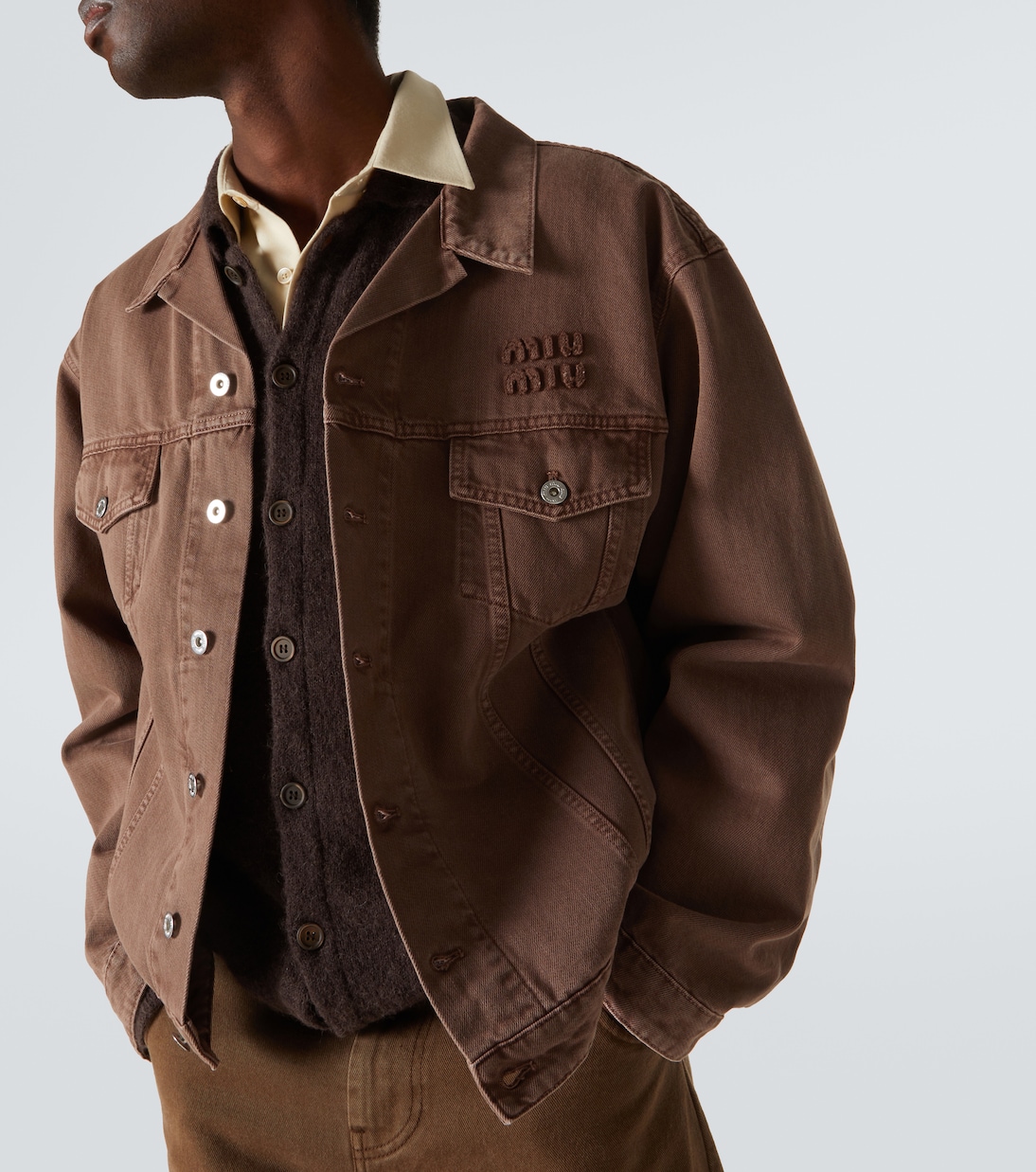 Logo denim jacket | Miu Miu