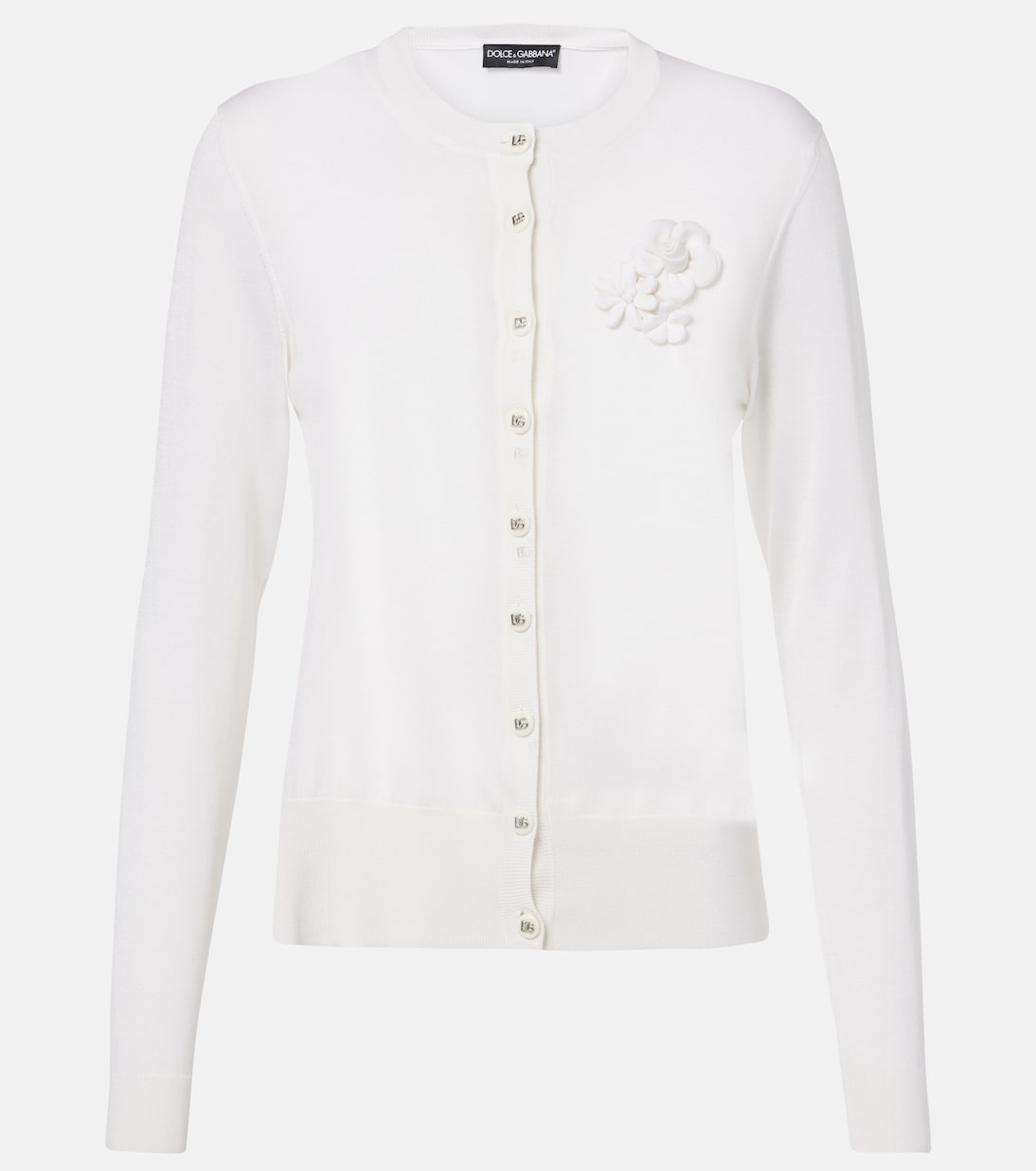 Floral-appliqué silk cardigan | Dolce&Gabbana