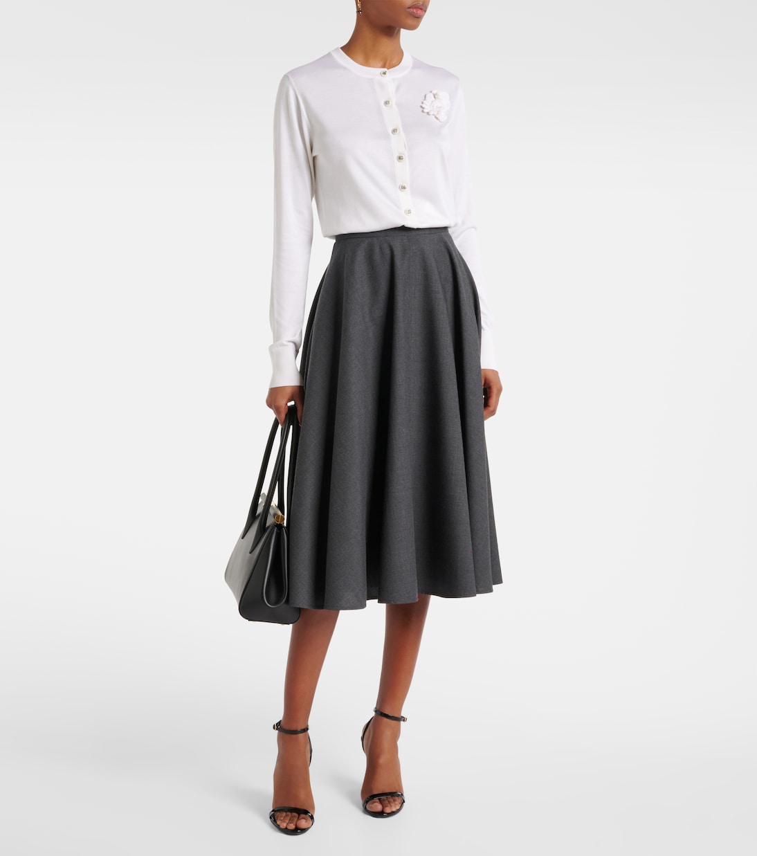 Floral-appliqué silk cardigan | Dolce&Gabbana