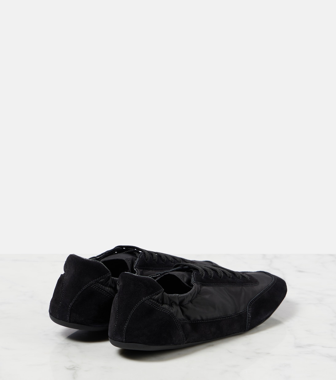 Collapse Re-Nylon suede-trimmed sneakers | Prada