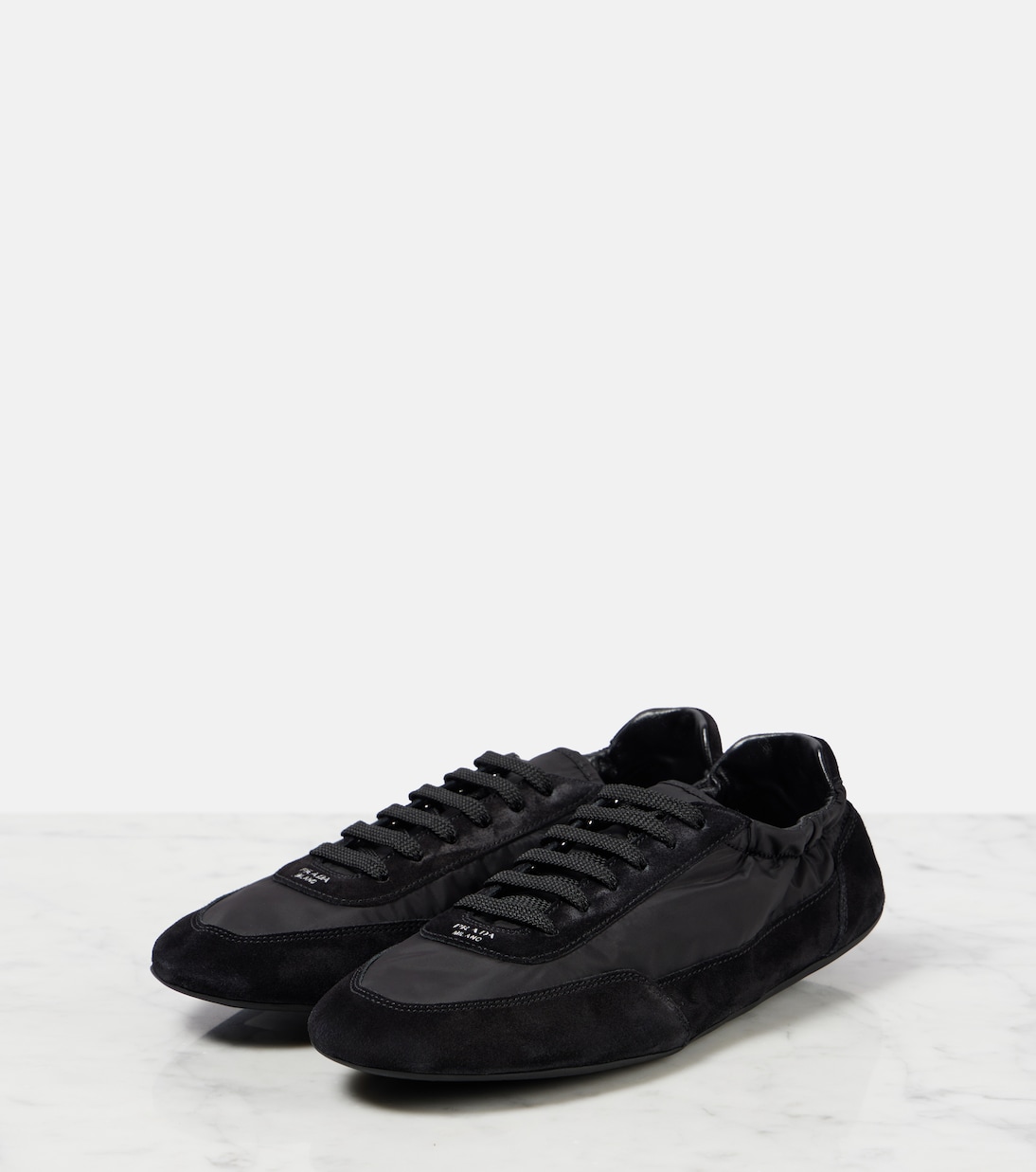 Collapse Re-Nylon suede-trimmed sneakers | Prada
