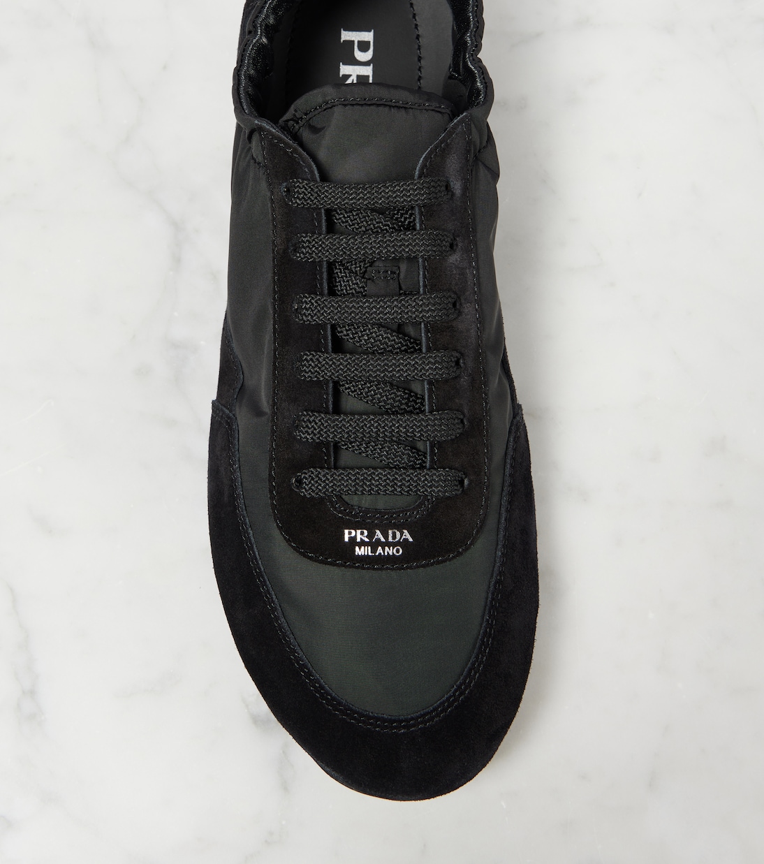 Collapse Re-Nylon suede-trimmed sneakers | Prada