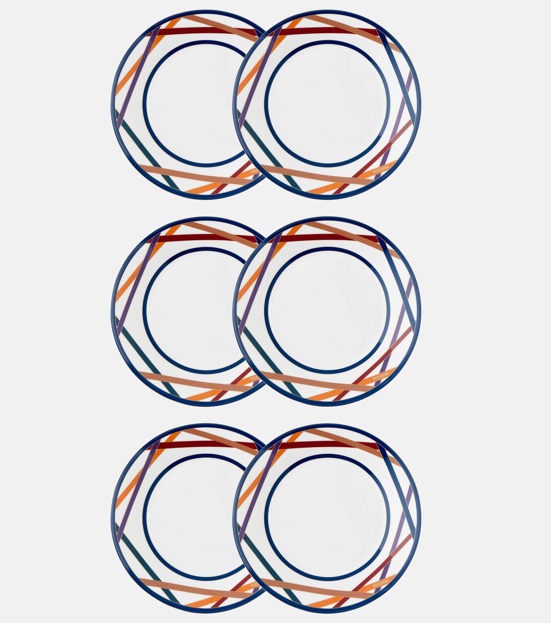 Nastri set of 6 ceramic soup plates | Missoni